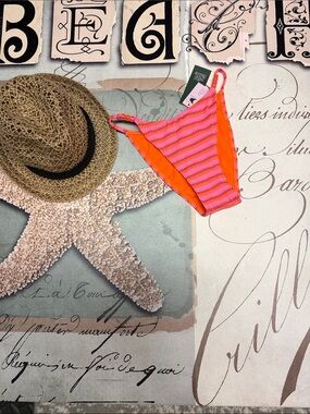 wild fable Pink & Orange Striped Bikini Bottom. 🆕